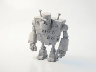 Retro Robot Figurine Sci-Fi Collectible 3D Printable