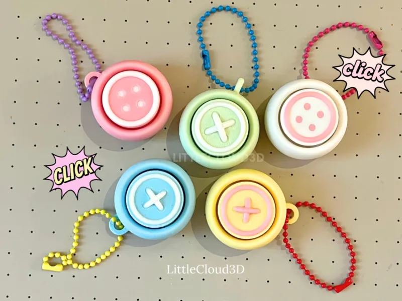 Cute Button Clicker Keychain