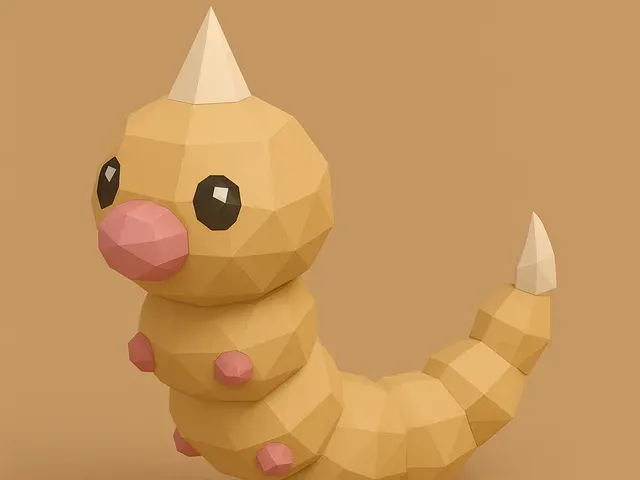 #013 Weedle – Low Poly Pokémon