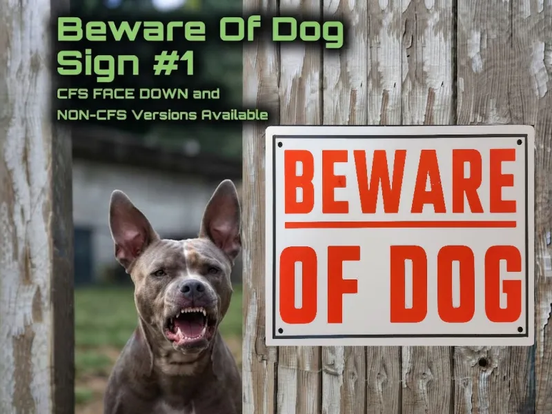 Beware of Dog Sign #1 - Face Down and Non-CFS Versions