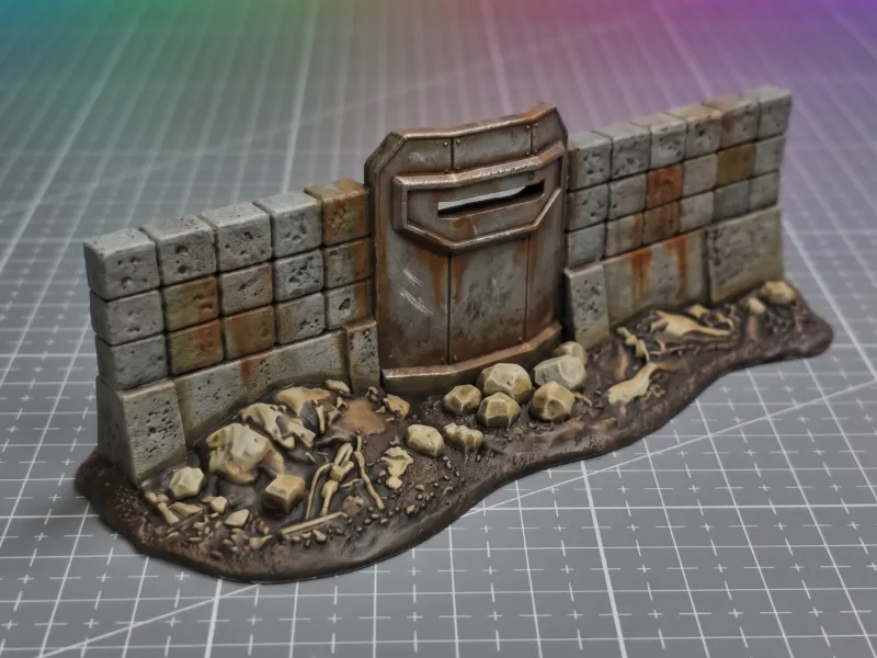 Muralha de Escudo de Concreto - Terreno de Wargame Grimdark