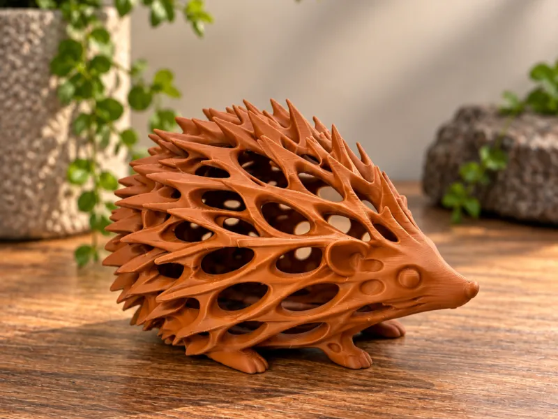 Ouriço Voronoi – Escultura Moderna de Animal