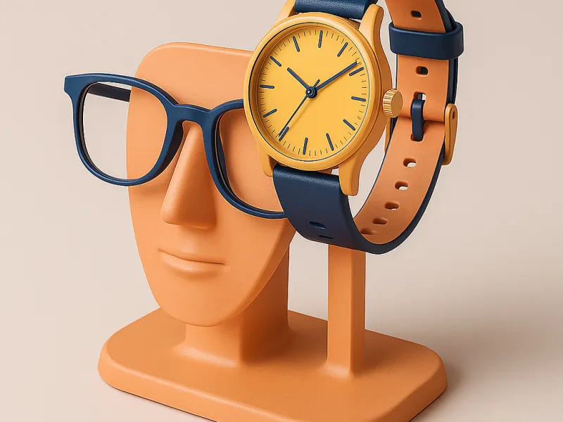 Elegant Eyeglasses & Watch Stand