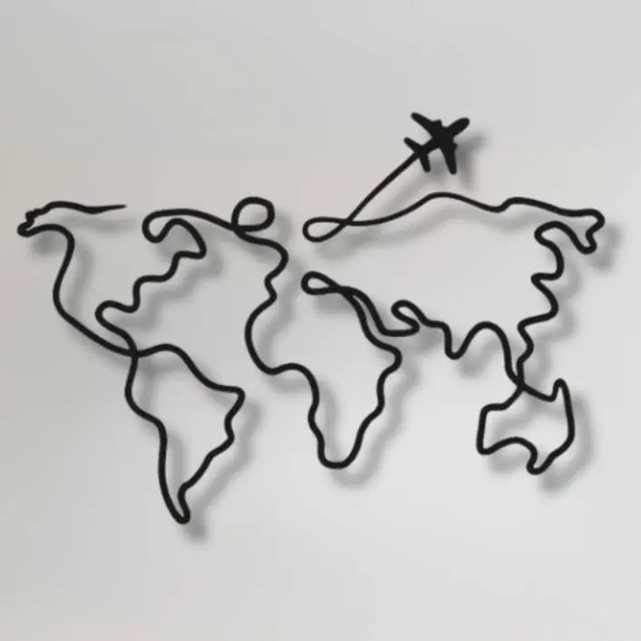 World map wall decoration