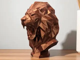 Geometric Lion Bust