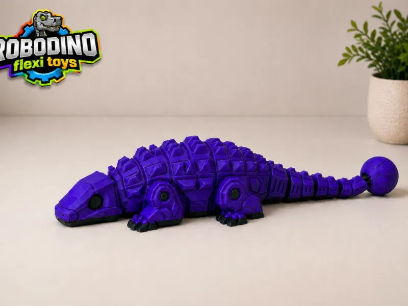 Articulated flexi toy -  Robot dinosaur set - Ankylosaurus