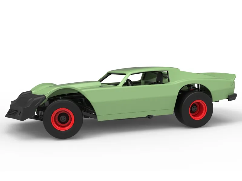Vintage Dirt late model Race car V3 while turning Scale 1:25