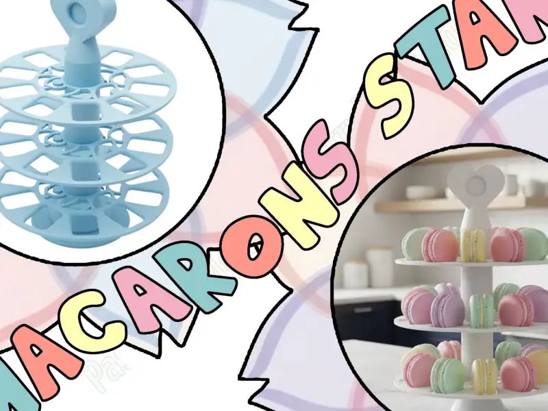 Suporte Giratório de 3 Andares para Macarons: Expositor para Mesa de Sobremesas