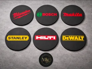Tool Brand Coasters with Battery Holder