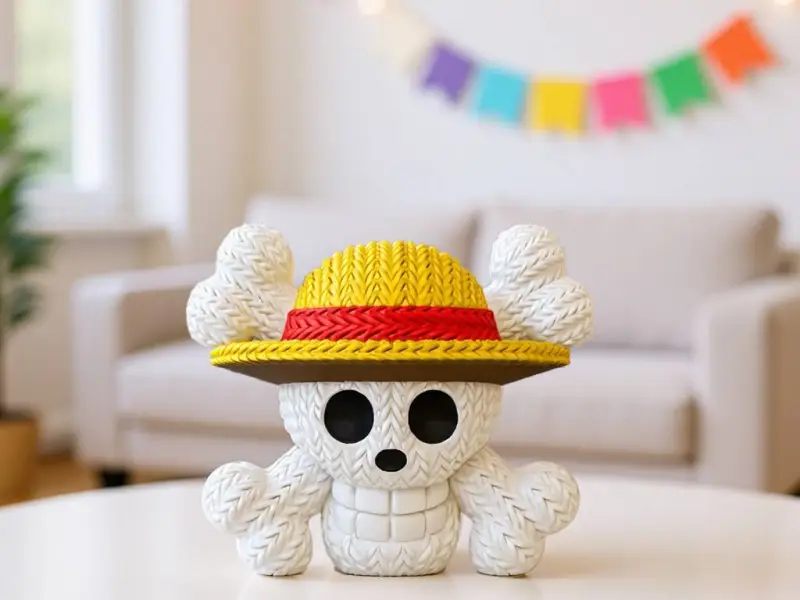 One Piece Straw Hat Skull - Multipart - Knitted - Crochet