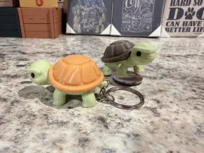 Cute Turtle Keychain with Removable Shell: 2 or 3 Parts
