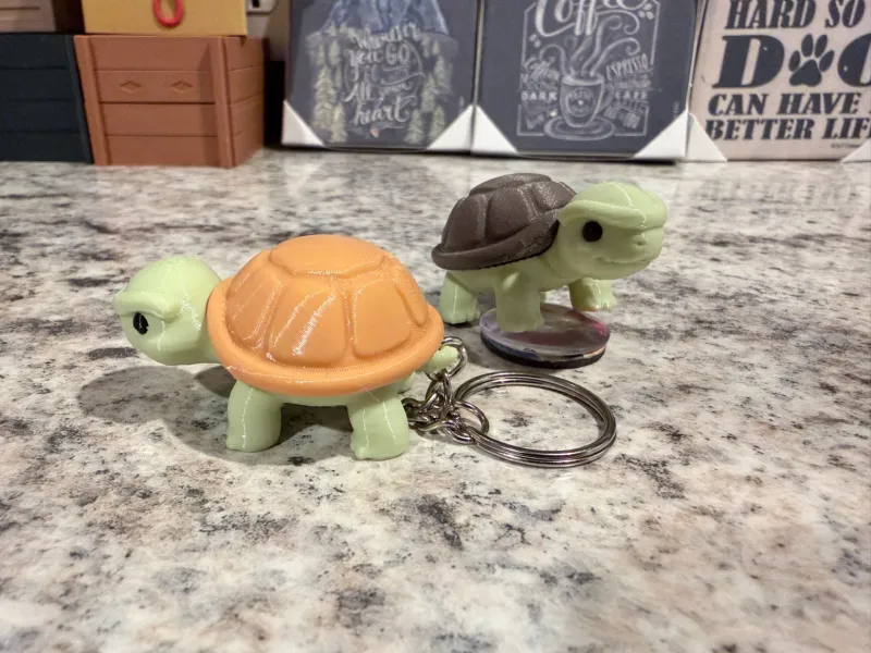 Schattige Schildpad Sleutelhanger met Afneembare Schelp: 2 of 3 Delen