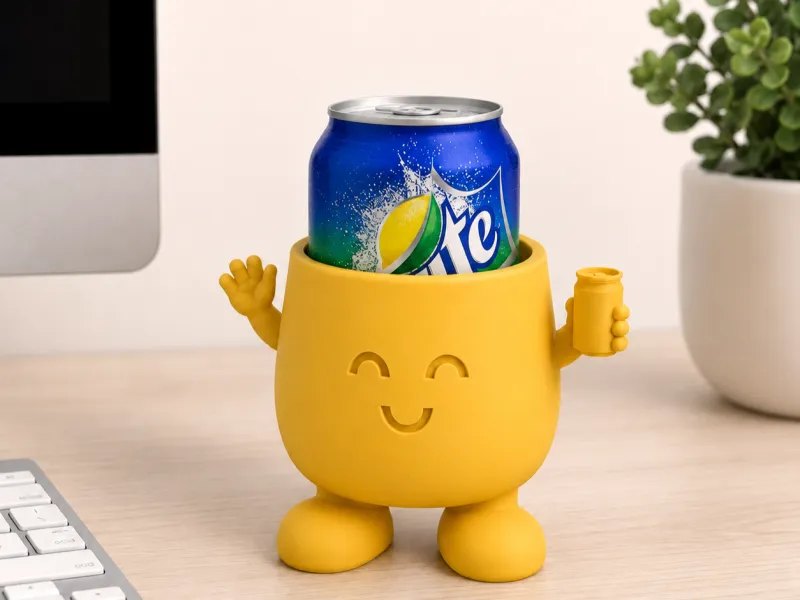 Desk Buddy Can Holder | Happy Face Beverage Organizer
