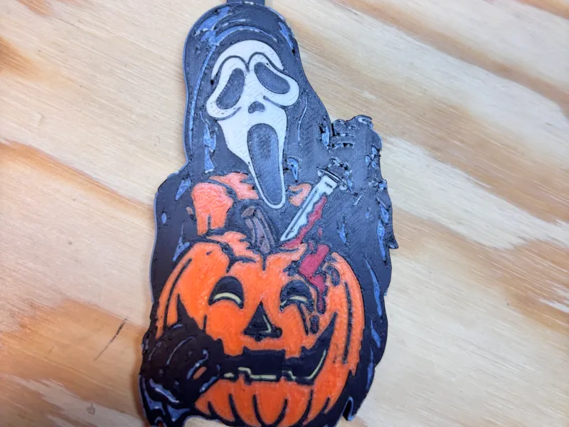 Horror halloween pumpkin knife blood scream