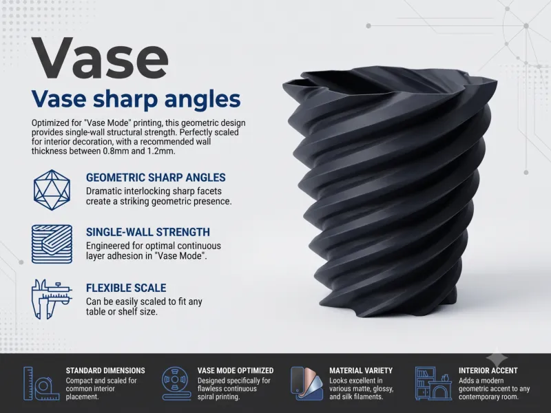 Geometric Sharp Angle Vase | Vase Mode