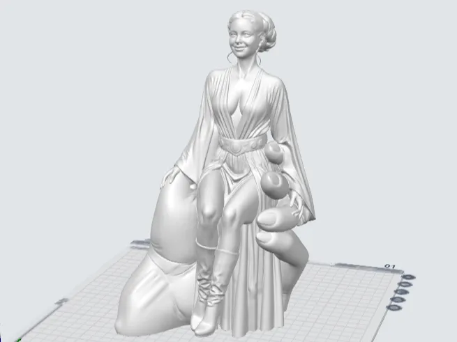 Tiny Heroine on a Giant Hand