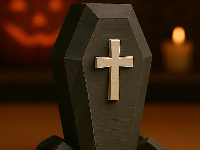 Low Poly Halloween Coffin 3D Model