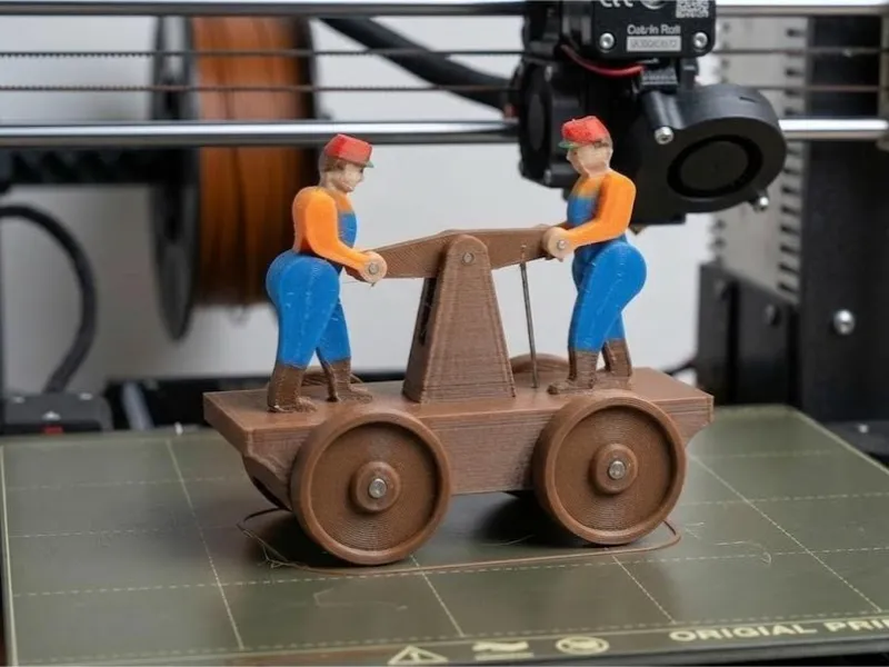 Animierte mechanische Eisenbahn-Handdraisine