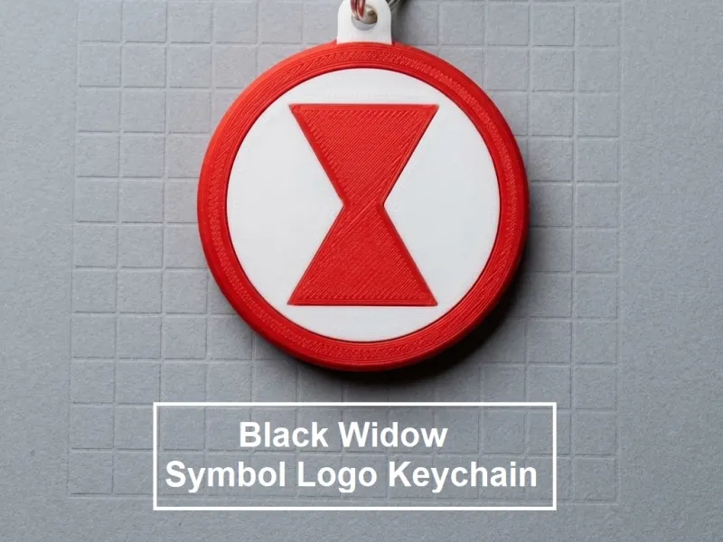 Black Widow Symbol Logo Keychain