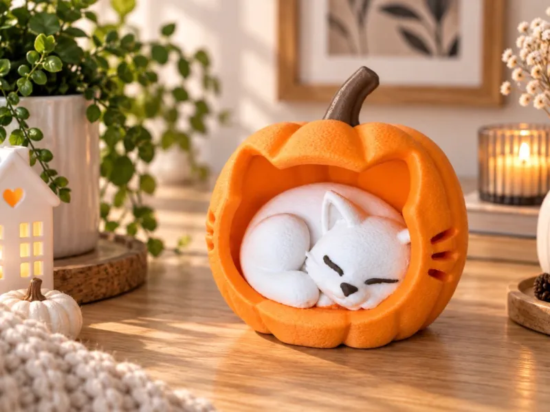 南瓜猫 – 温馨万圣节南瓜装饰