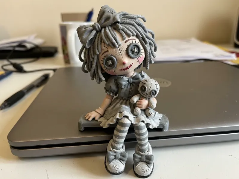 Creepy Ragdoll Shelf Sitter with Voodoo Doll