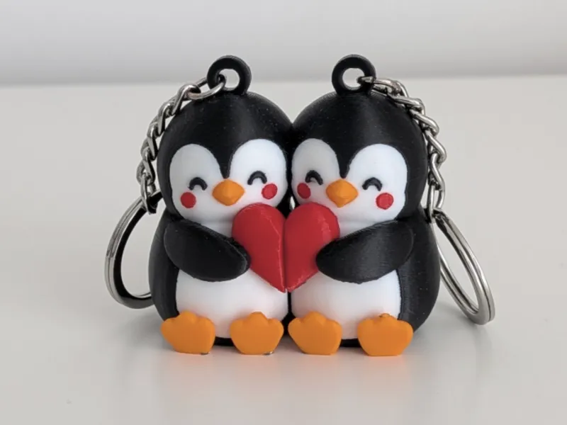 Loving Penguins Duo Keychain
