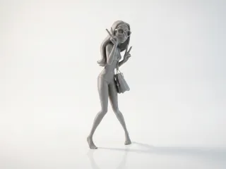Cool Beach Girl Figurine Female Character 3D Printable