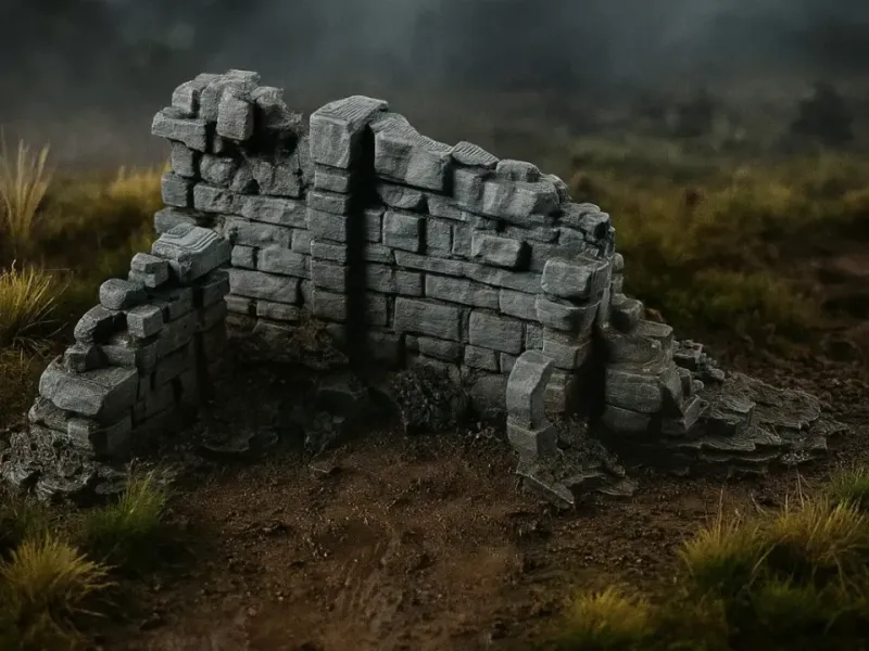Ruined temple wall - Scatter terrain