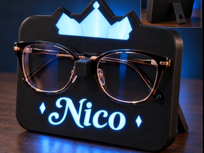 Verlichte Nico Crown Brillenhouder – USB Puck Light St