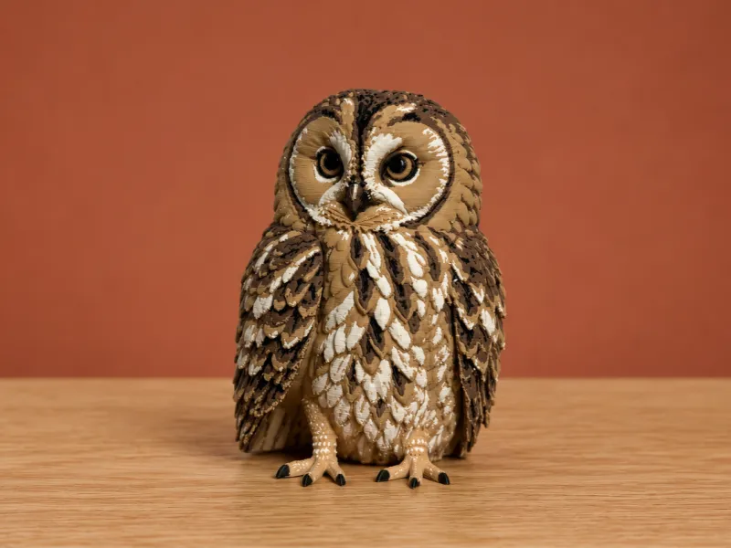 Realistic Owl Bird Figurine