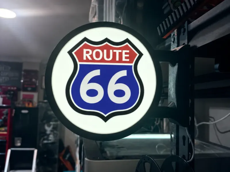 Route 66 lightbox sign system