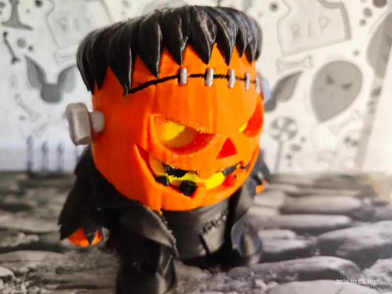Abóbora do Frankenstein – Decoração Divertida de Halloween