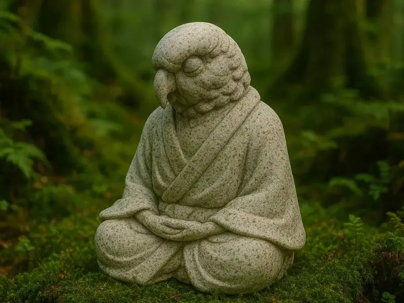 Meditating bird
