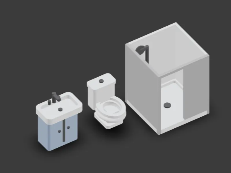 Play house mini shower mini toilet mini basin