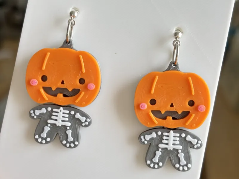 Pumpkin Baby Bones earrings