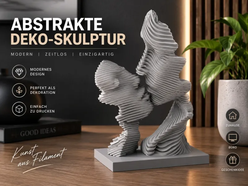 Abstrakte Deko-Skulptur im Wellen-Design
