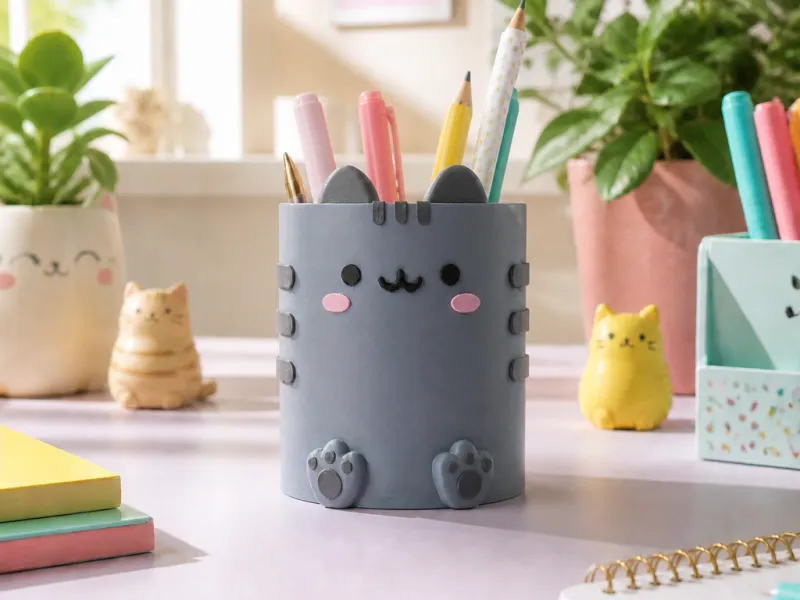 Pusheen-Katzen-Organizer - Süße Aufbewahrungslösung für den Schreibtisch