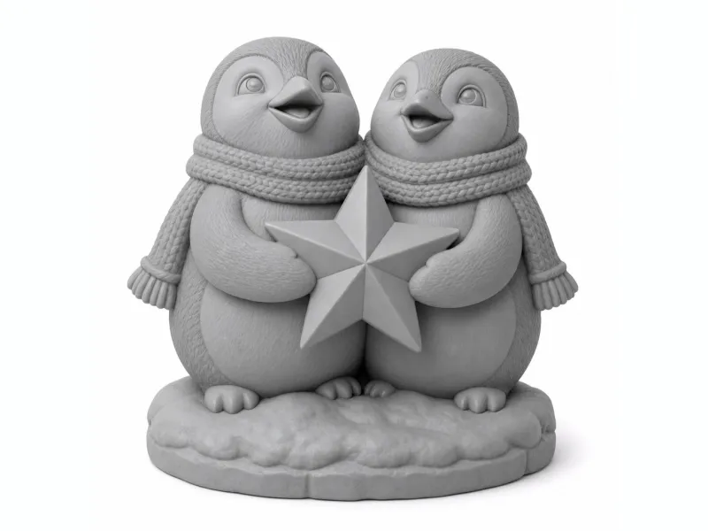 Pingüinos Caroleros con Estrella
