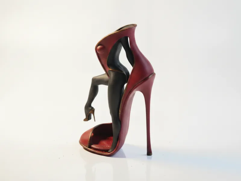 Statuetta Donna Tacco a Spillo Arte Femminile Stampabile in 3D