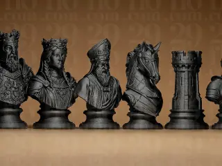 Chess Set Medieval Stylized