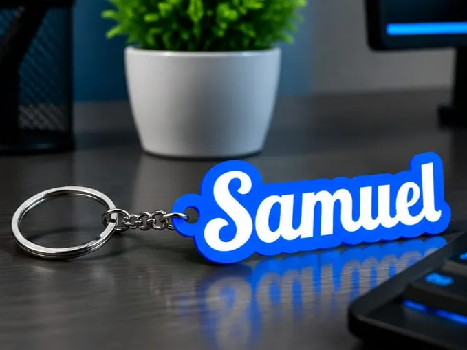Porta-Chaves Personalizado Nome Samuel Chaveiro 3D