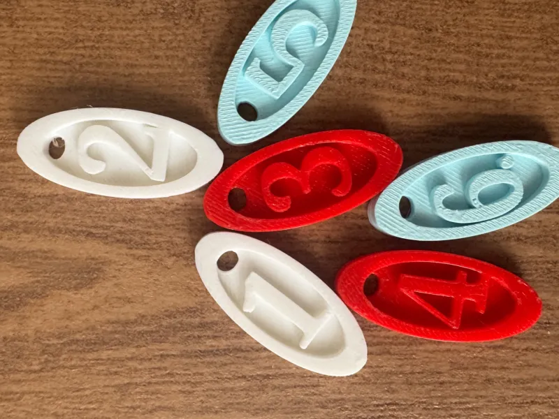 keychain numbers 1-20