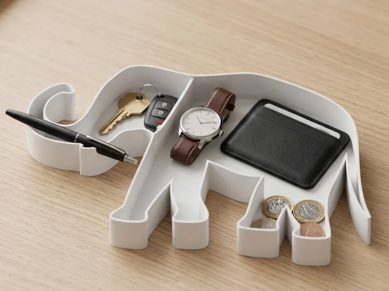 Minimalist Elephant Desk Organizer – Key Holder, Phone Stand
