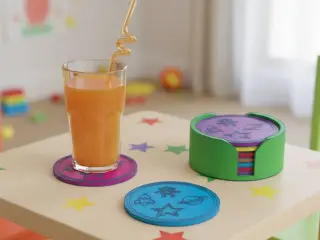 KIDS COASTERS AND HOLDER