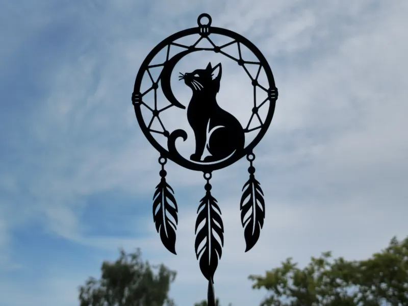 Moon Cat Dreamcatcher Wall Art