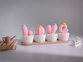LOVE · 针织仙人球摆件 ｜螺纹组装｜免支撑易打印