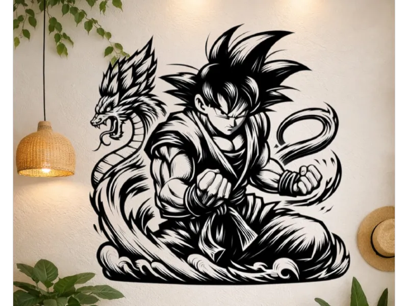 Silueta Goku con dragon