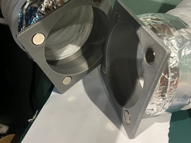 Conector de duto de ventilação de 100mm para ímãs de 12mm