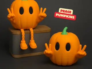 PEACE PUMPKINS ARTICULATED / HALLOWEENDECOR