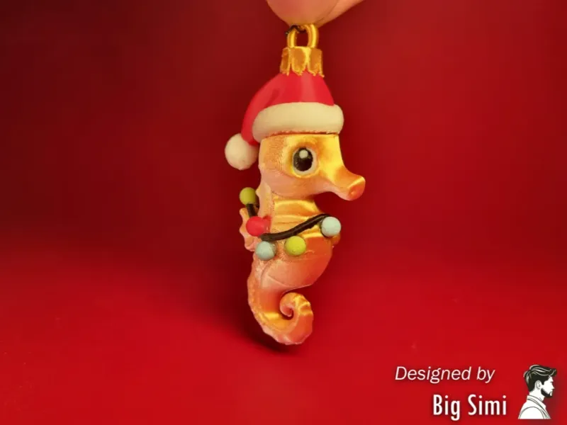 Santa Seahorse Ornament